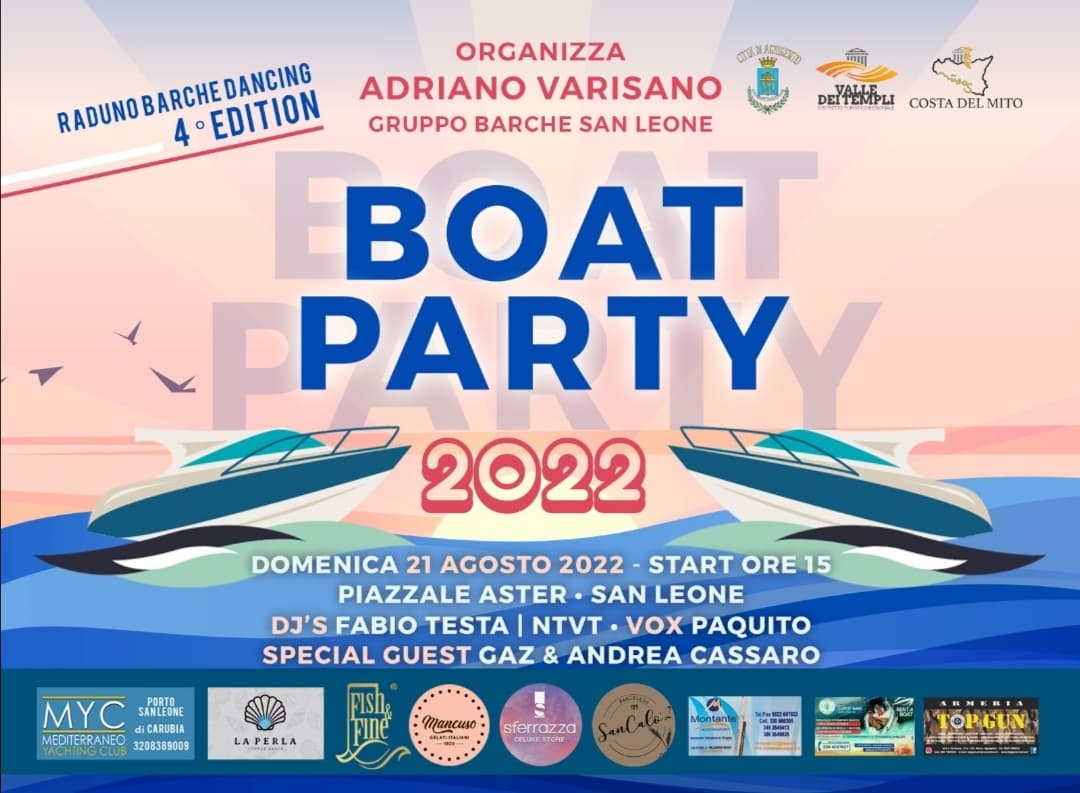 Boat Party 2022: posticipato al 21 agosto