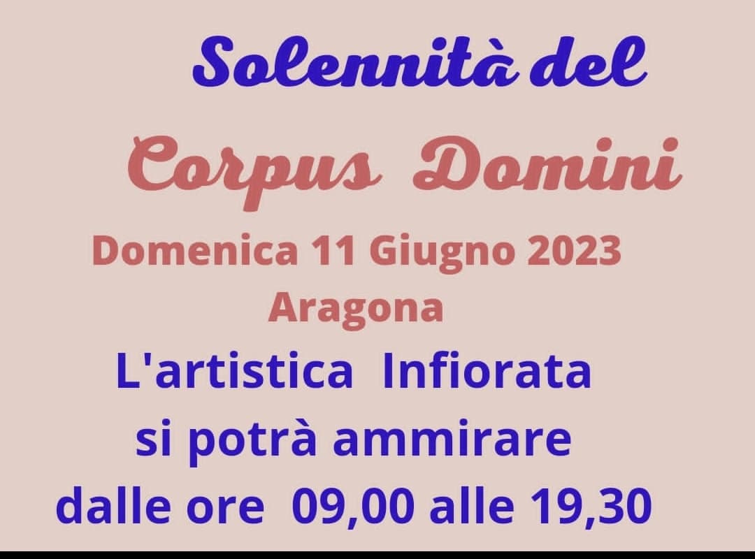 Ad Aragona, la splendida infiorata del Corpus Domini
