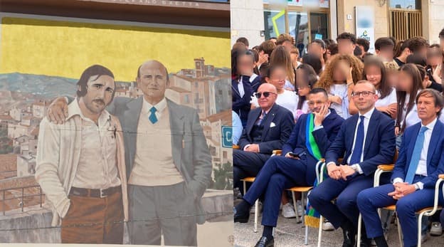 Inaugurato il murale dedicato al giudice Saetta e al figlio Stefano