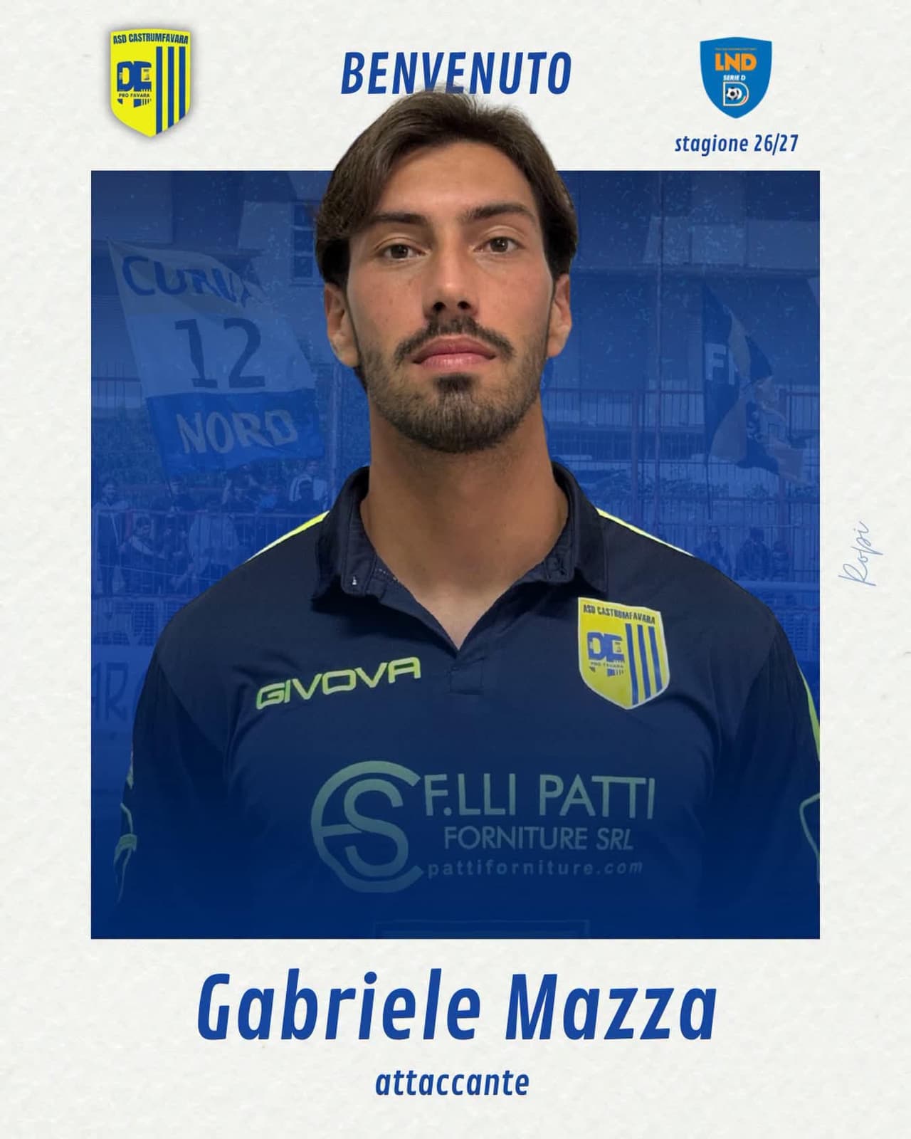 Altro rinforzo per il Castrum Favara: Gabriele Mazza firma per i gialloblù