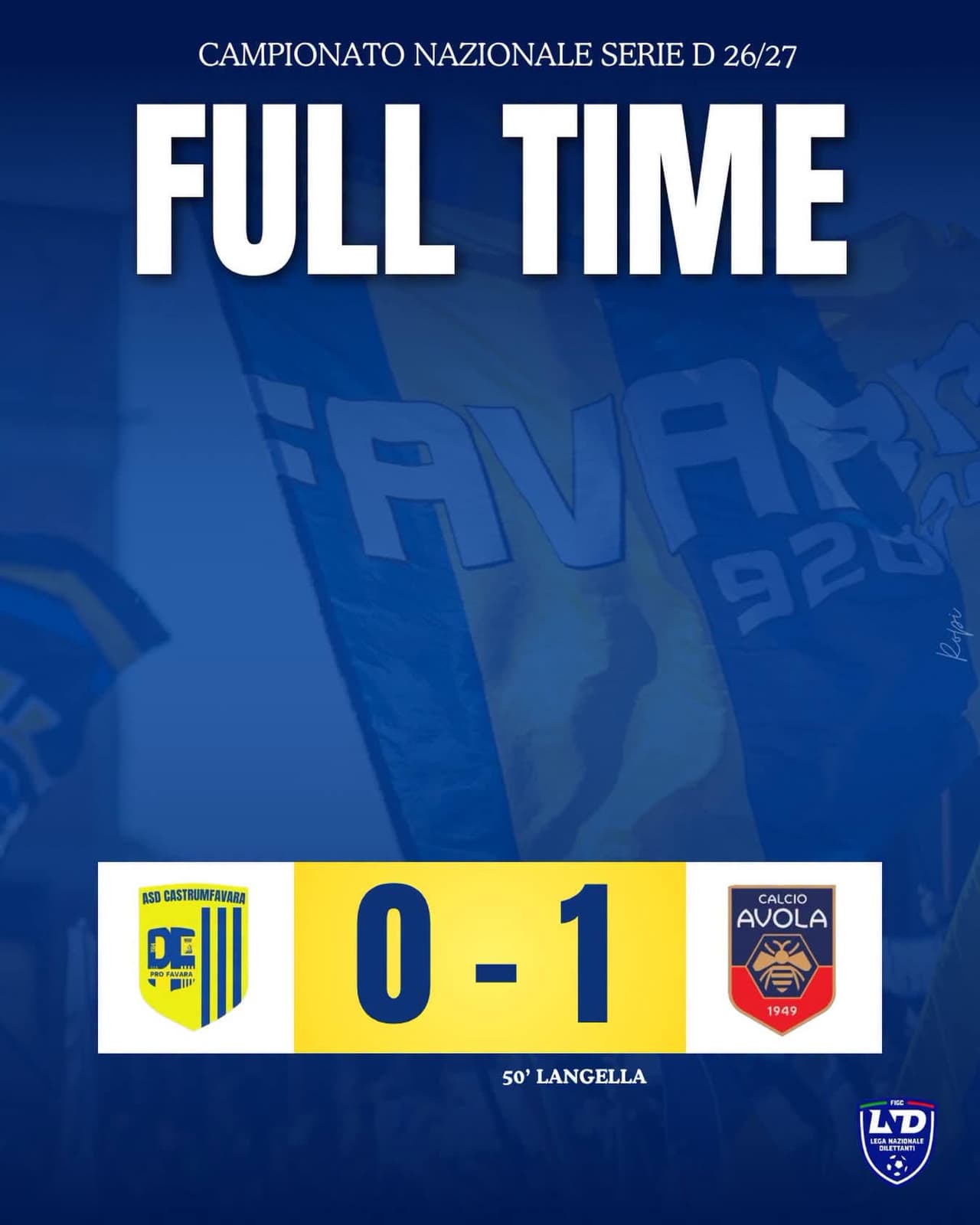 Castrum Favara-Avola 0-1: terza sconfitta in cinque partite per i gialloblù