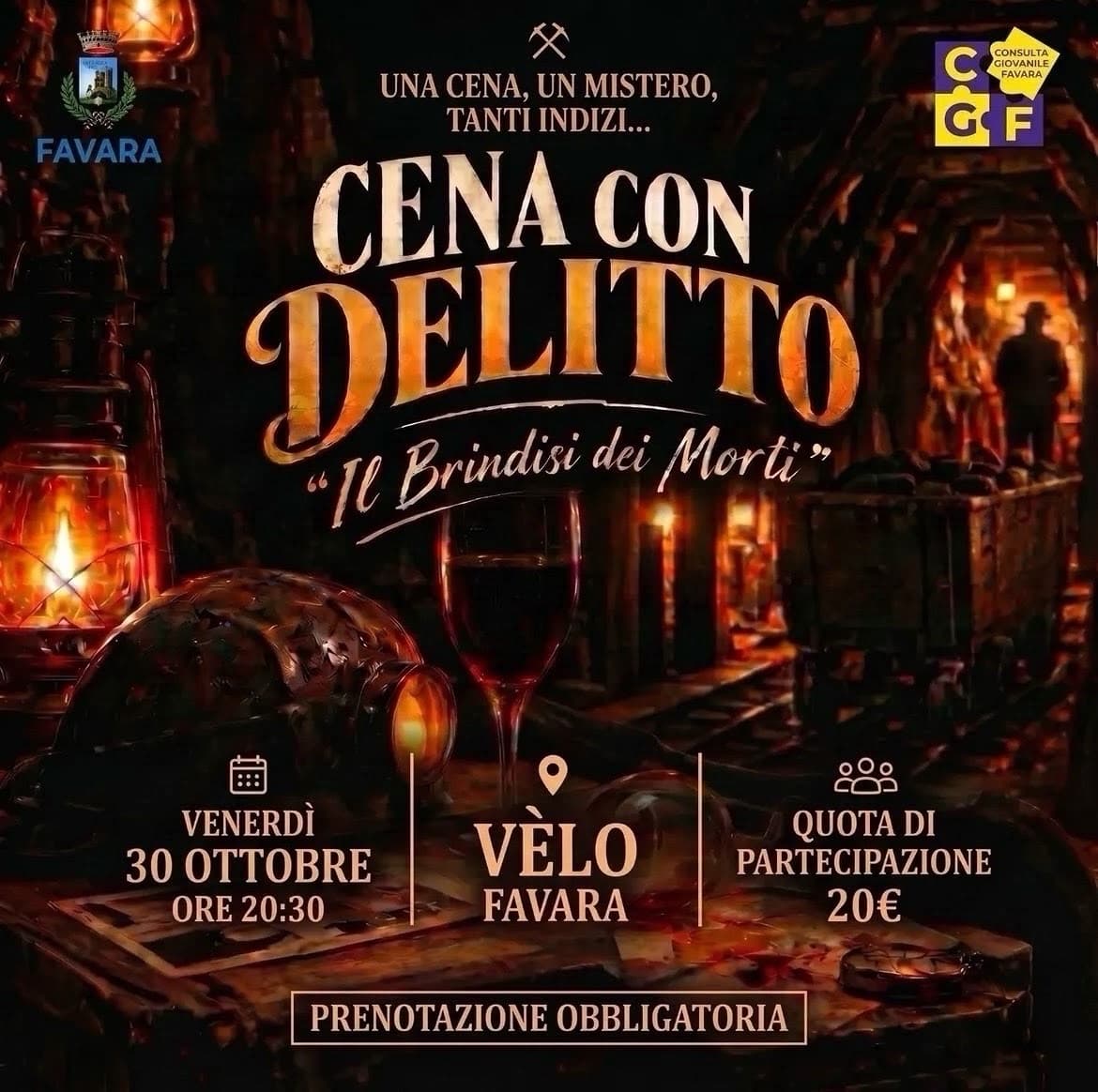 Favara si tinge di giallo: al Vèlo si serve il mistero con la “Cena con delitto”